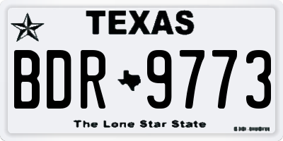 TX license plate BDR9773