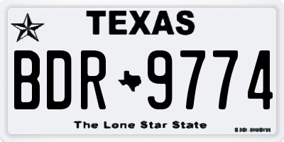 TX license plate BDR9774