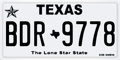 TX license plate BDR9778