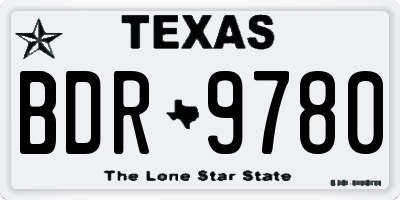 TX license plate BDR9780