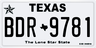 TX license plate BDR9781