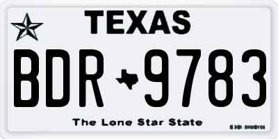 TX license plate BDR9783