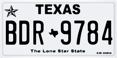 TX license plate BDR9784