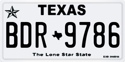 TX license plate BDR9786