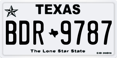 TX license plate BDR9787