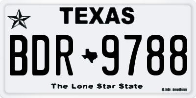 TX license plate BDR9788