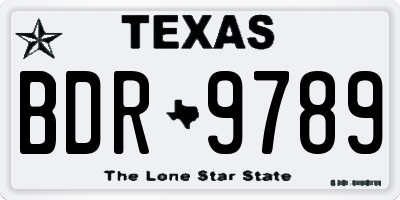 TX license plate BDR9789
