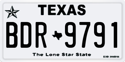 TX license plate BDR9791