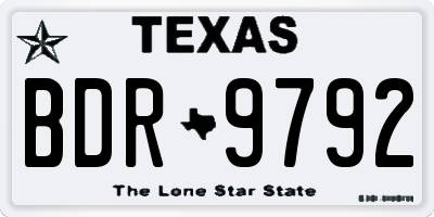 TX license plate BDR9792