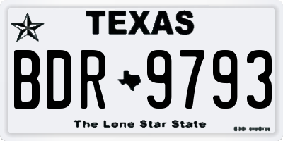 TX license plate BDR9793