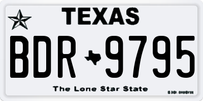 TX license plate BDR9795
