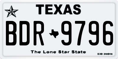 TX license plate BDR9796