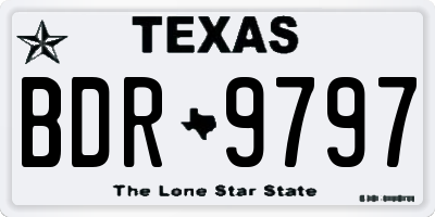TX license plate BDR9797