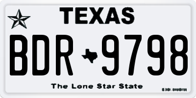 TX license plate BDR9798
