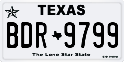 TX license plate BDR9799