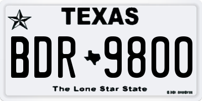 TX license plate BDR9800