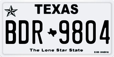 TX license plate BDR9804