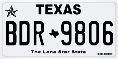 TX license plate BDR9806