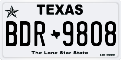 TX license plate BDR9808