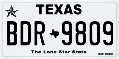 TX license plate BDR9809