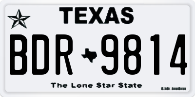 TX license plate BDR9814