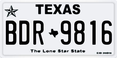 TX license plate BDR9816