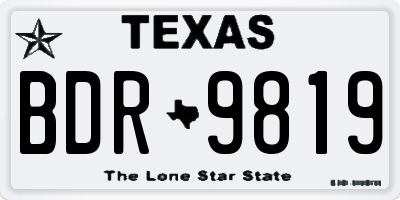 TX license plate BDR9819