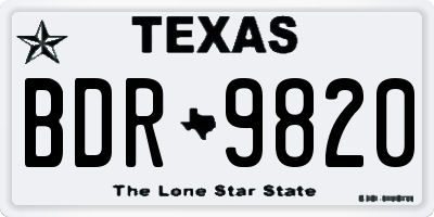TX license plate BDR9820