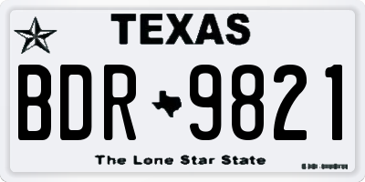 TX license plate BDR9821