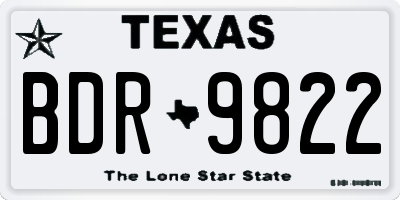 TX license plate BDR9822