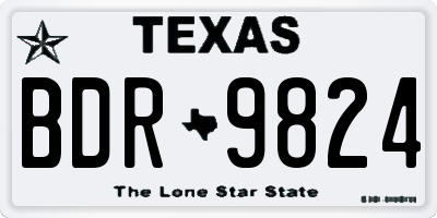 TX license plate BDR9824
