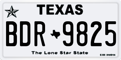 TX license plate BDR9825