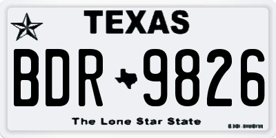 TX license plate BDR9826