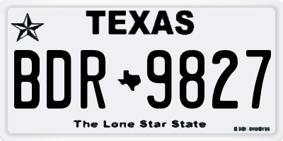 TX license plate BDR9827