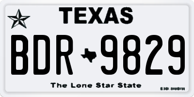 TX license plate BDR9829