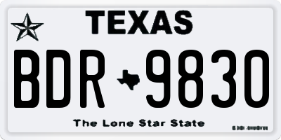 TX license plate BDR9830