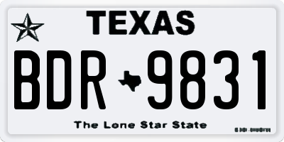 TX license plate BDR9831