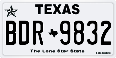 TX license plate BDR9832