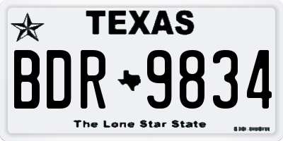 TX license plate BDR9834