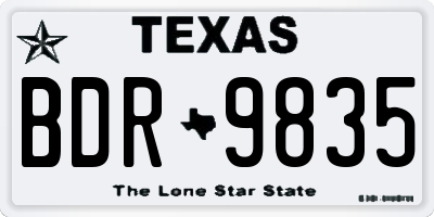 TX license plate BDR9835