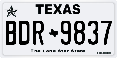TX license plate BDR9837