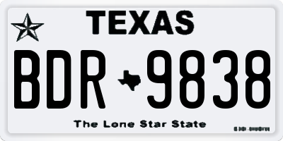 TX license plate BDR9838
