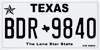 TX license plate BDR9840