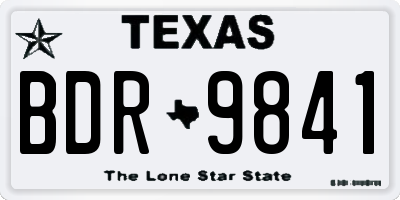TX license plate BDR9841