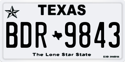 TX license plate BDR9843