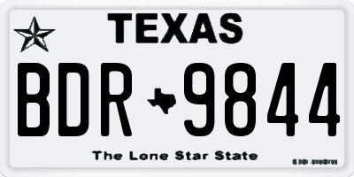 TX license plate BDR9844