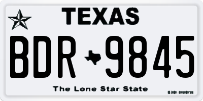 TX license plate BDR9845