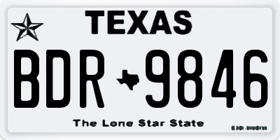TX license plate BDR9846