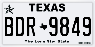 TX license plate BDR9849