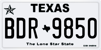 TX license plate BDR9850